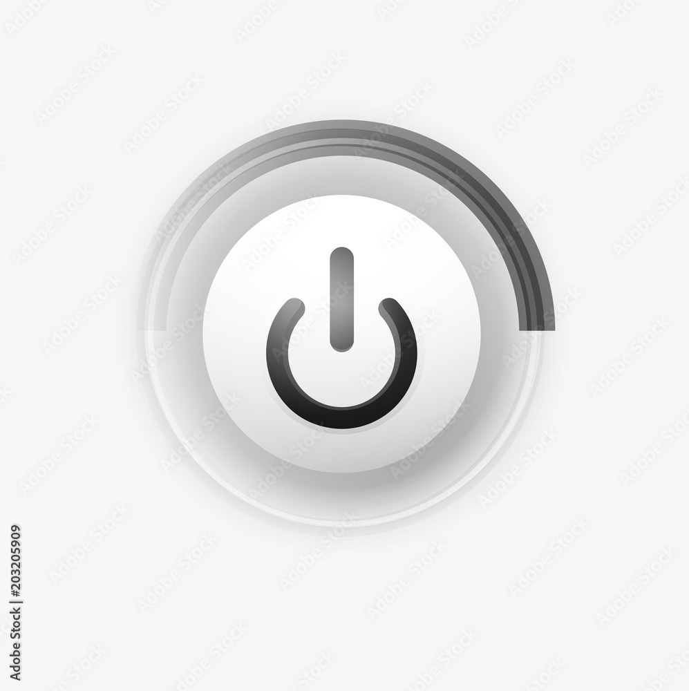 Power button technology logo, digital art techno concept, on off icon Power button technology logo, digital art techno concept, on off icon