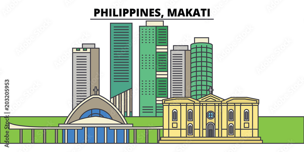 Plochý design krajina ilustrace Filipíny