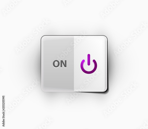Power button technology logo, digital art techno concept, on off icon
