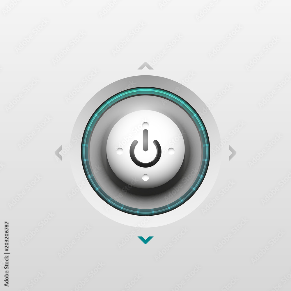 Power button technology logo, digital art techno concept, on off icon Power button technology logo, digital art techno concept, on off icon