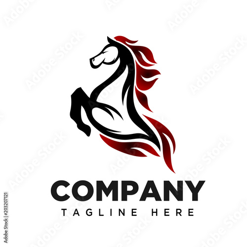 fire Jumping horse logo
