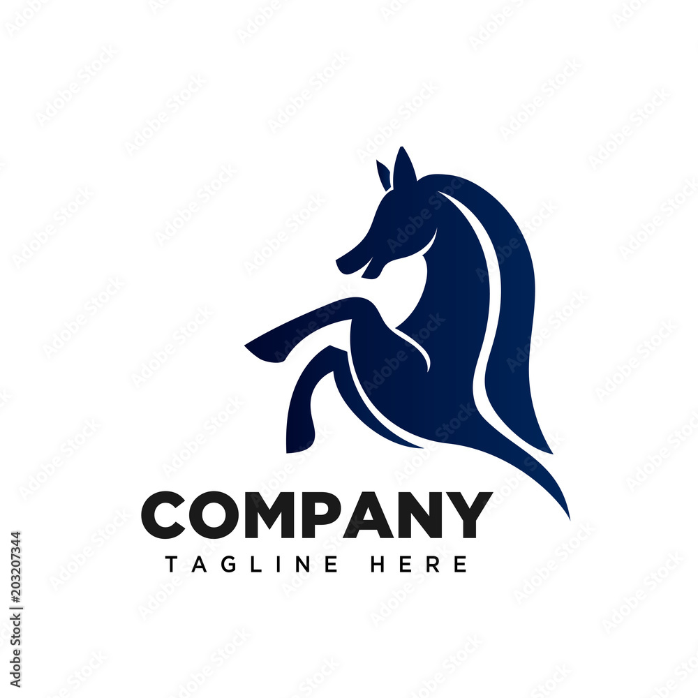 Fototapeta premium elegant Jumping horse logo