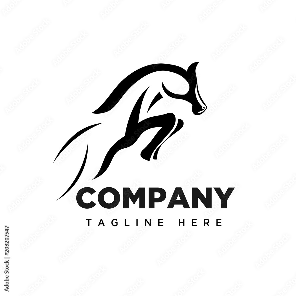 Naklejka Jumping horse logo
