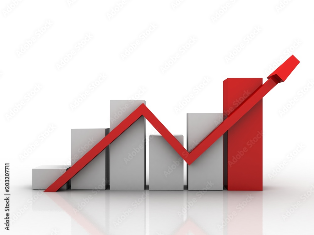 Fototapeta premium 3d rendering Stock market online business concept. business Graph