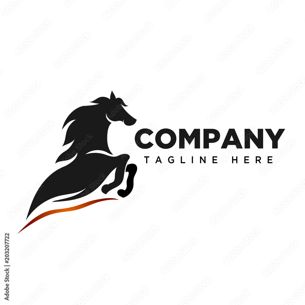 Obraz premium Jumping speed horse logo