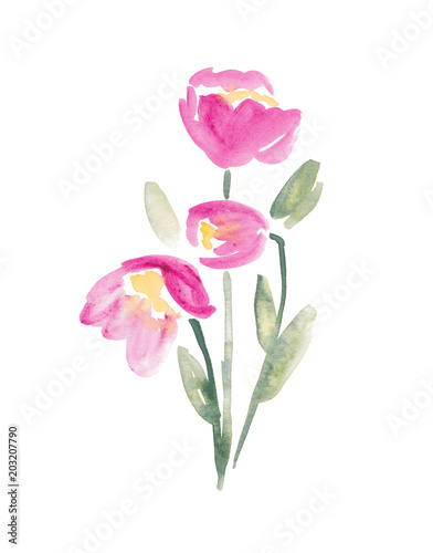 Watercolor Tulip Bouquet
