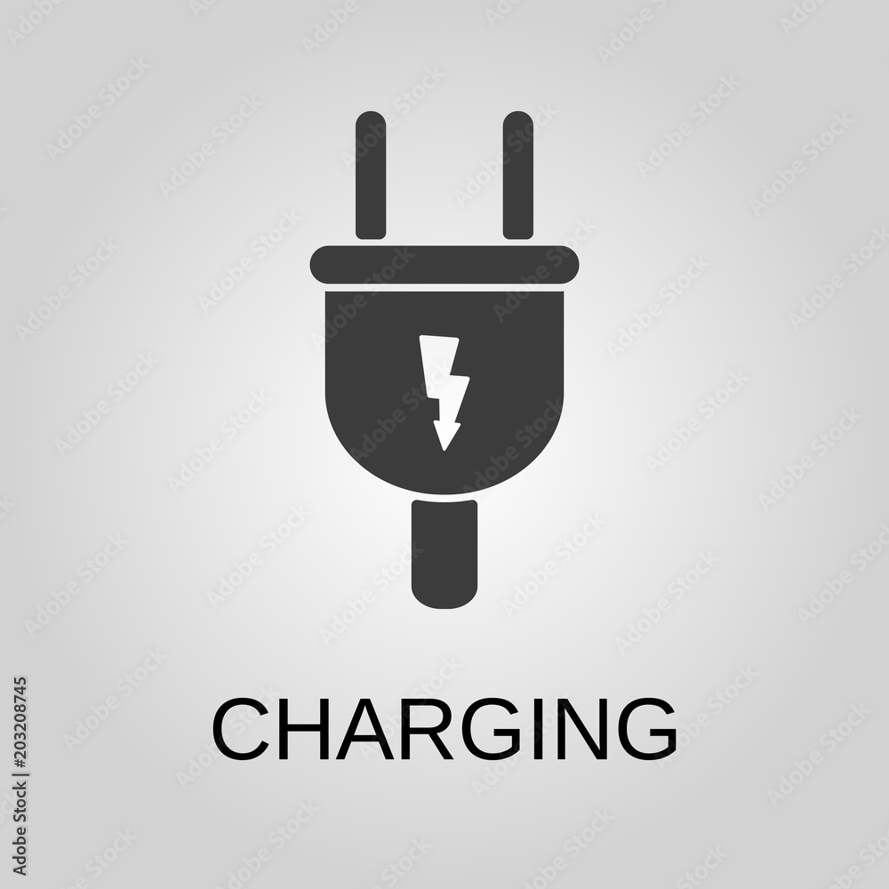 Charging icon. Charging symbol. Flat design. Stock - Vector illustration Charging icon. Charging symbol. Flat design. Stock - Vector illustration