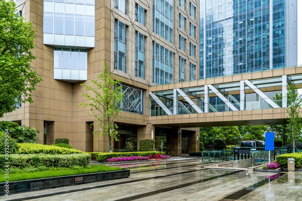 Fototapeta premium Commercial Building Office Entrance