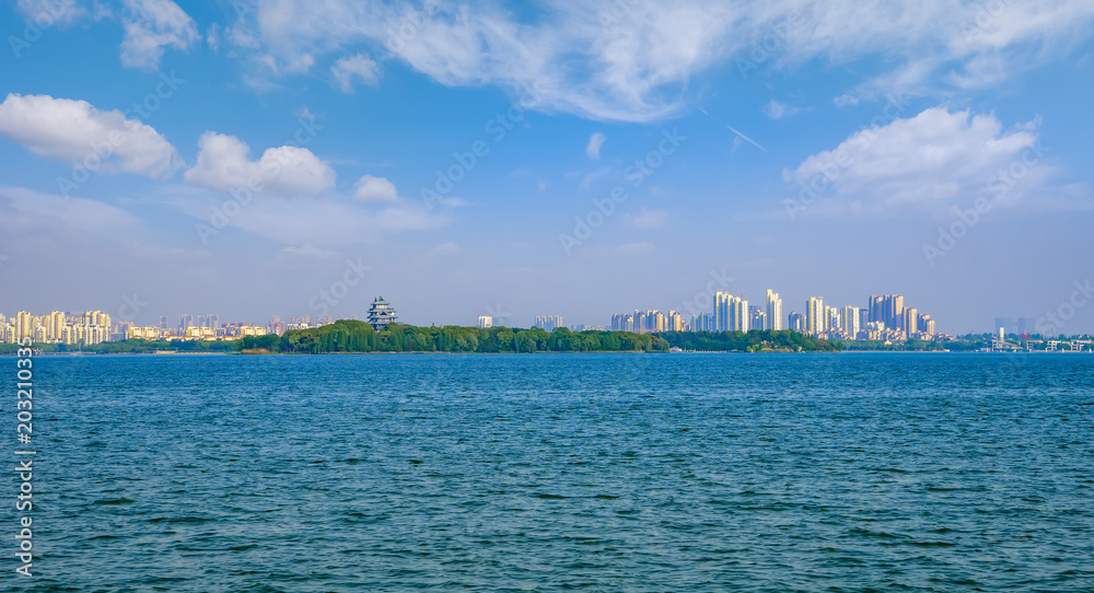 Suzhou Jinji Lake urban skyline