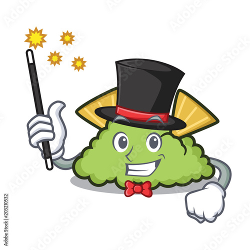 Magician guacamole mascot cartoon style