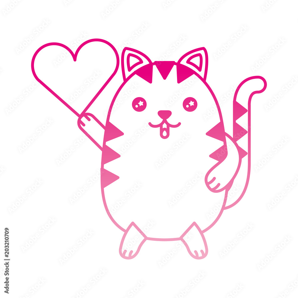 cute cat with heart kawaii character vector illustration design cute cat with heart kawaii character vector illustration design