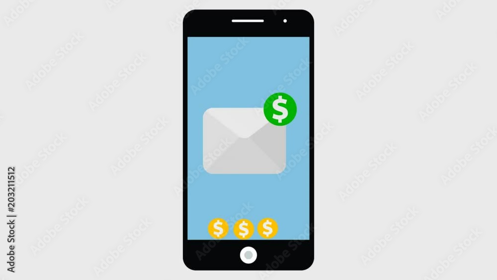 Mobile banking. 2D animation in the cartoon style, there is an alpha channel, 24 frames per second Mobile banking. 2D animation in the cartoon style, there is an alpha channel, 24 frames per second