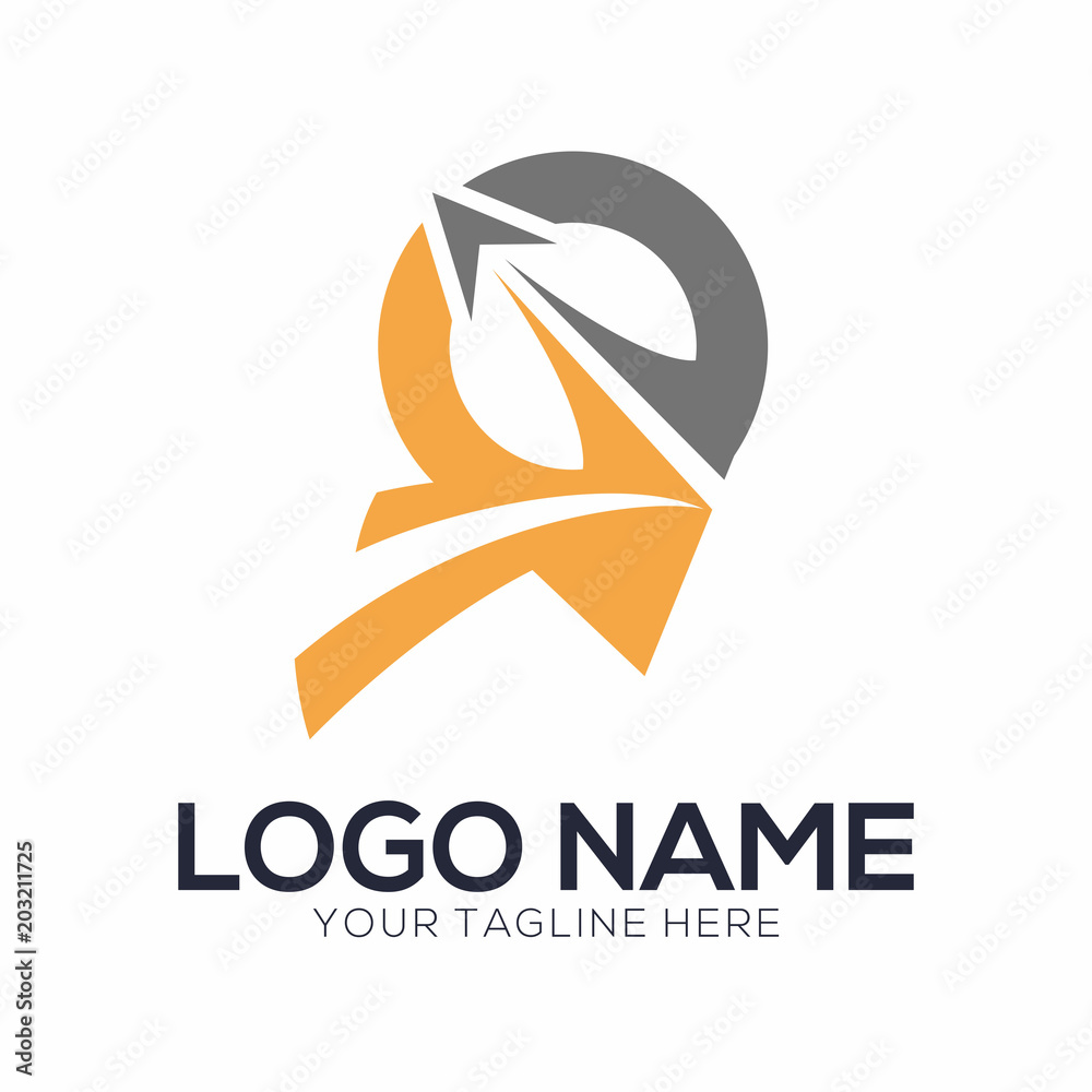 Fototapeta premium Compass Pin Logo Vector Template