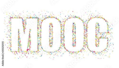 "MOOC" Overlapping Letters Vector Icon