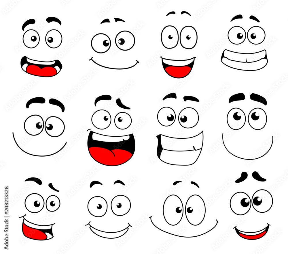 Naklejka premium Face emotion icon of emoticon, smiley and emoji