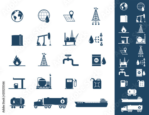 Oil and petrol icon set