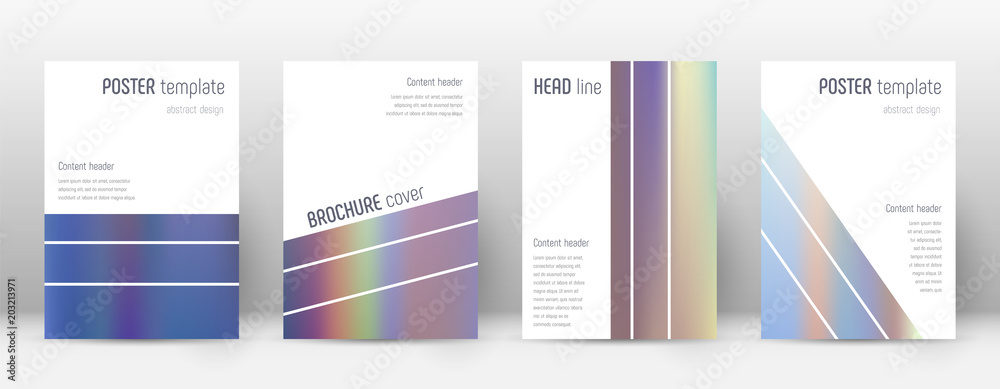 Flyer layout. Geometric great template for Brochure, Annual Report, Magazine, Poster, Corporate Presentation, Portfolio, Flyer. Alive bright hologram cover page.
