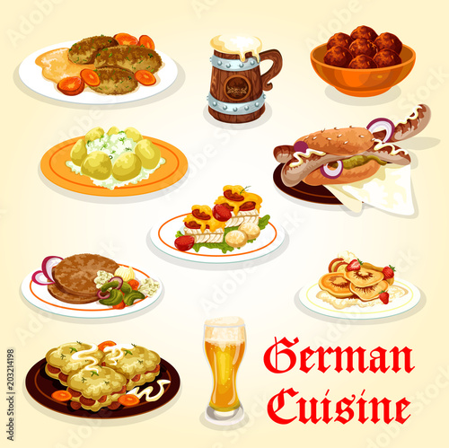 Fototapeta Naklejka Na Ścianę i Meble -  German cuisine icon for Oktoberfest menu design