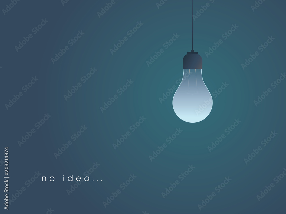Creativity concept with lightbulb turned off. No idea concept. - obrazy, fototapety, plakaty 