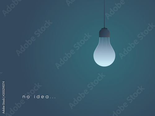 Creativity concept with lightbulb turned off. No idea concept.