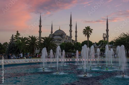 Sultan Ahmet Mosque on sunset
