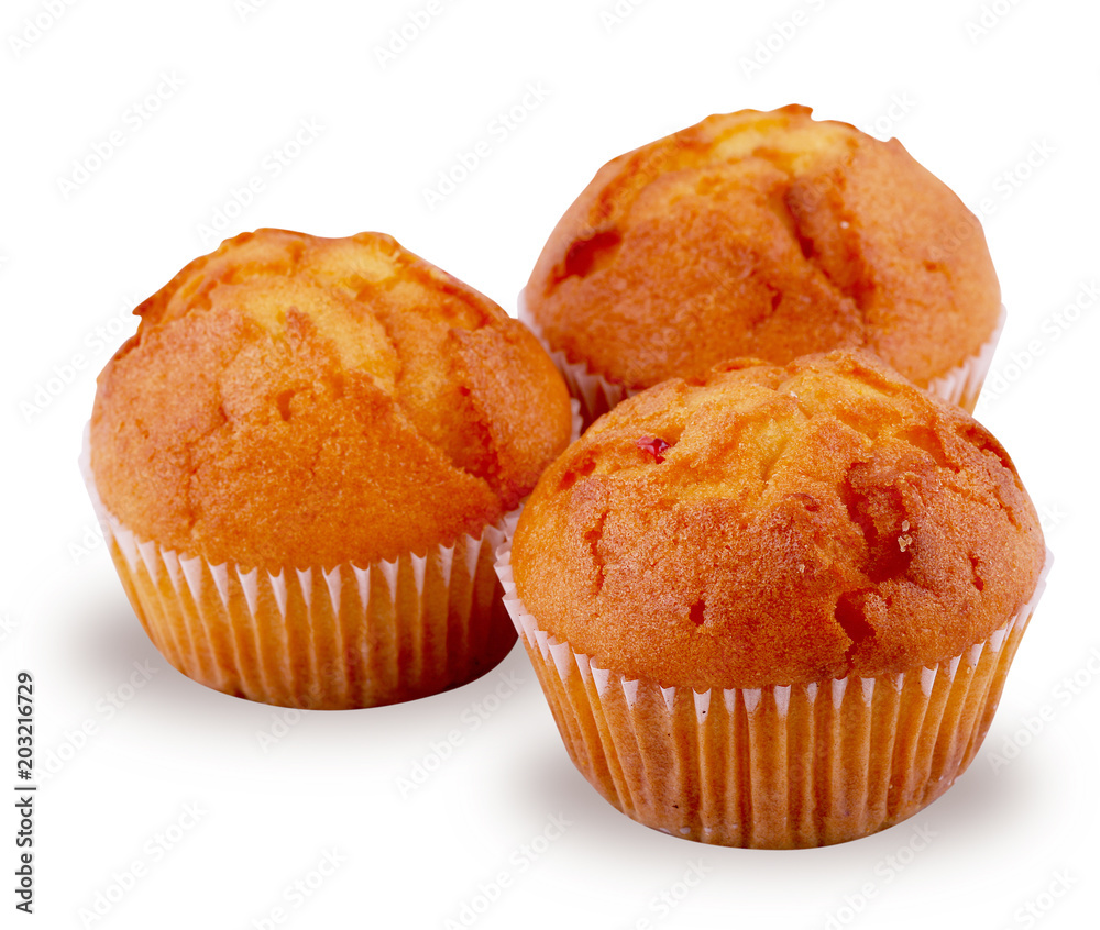 Tasty cupcakes on a white table