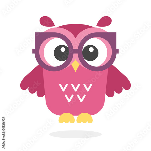Cute owl with glasses