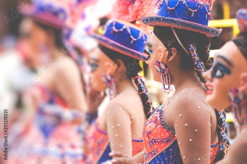 Dancers at Oruro Carnival in Bolivia, declared UNESCO Cultural World Heritag in Oruro, Bolivia photo