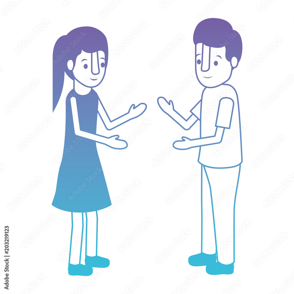 isometric little kids couple character vector illustration design isometric little kids couple character vector illustration design