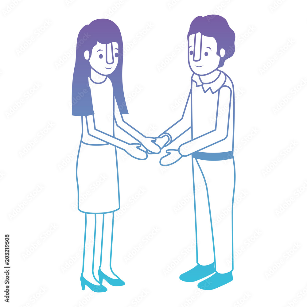 couple isometrics avatars characters vector illustration design