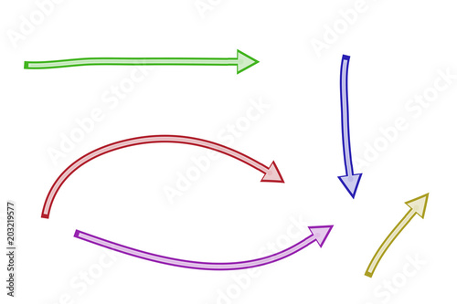 Flechas de colores sobre fondo blanco.