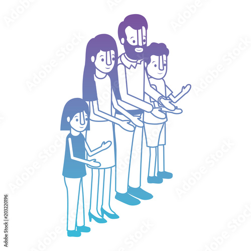 parents couple with son and daughter isometric vector illustration design © grgroup