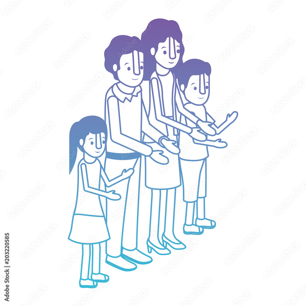 parents couple with son and daughter isometric vector illustration design parents couple with son and daughter isometric vector illustration design