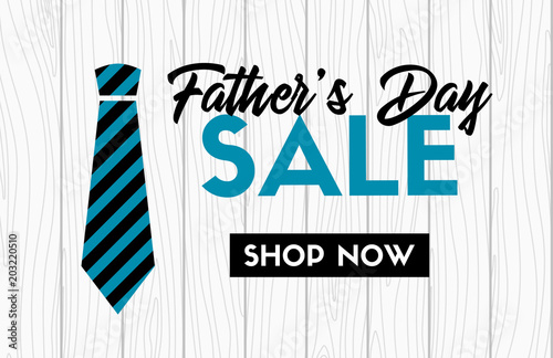 Father's day sale vector banner with necktie. Web promotional template