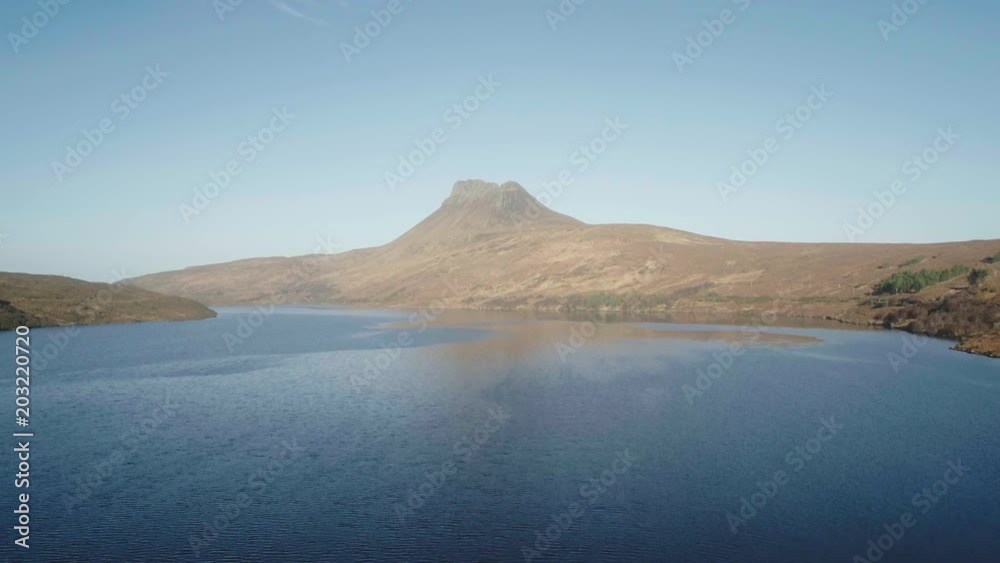 Stunning aerial drone shot of Stac Pollaidh, Scotland Stunning aerial drone shot of Stac Pollaidh, Scotland
