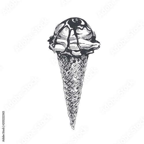 Beautiful vector hand drawn ice cream Illustration.