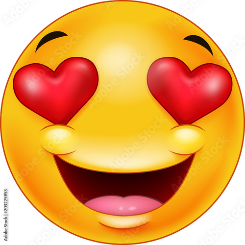 Smiley emoticon feeling in love