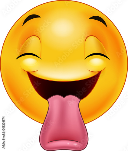 Smiley emoticon sticking out a tongue