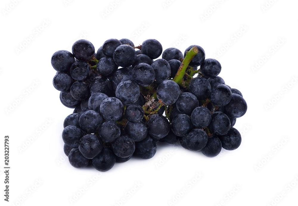 Black grape isolated on the white background Black grape isolated on the white background