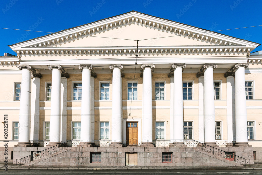 facade of Academy of Sciences in St Petersburg
