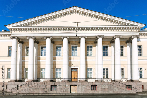 facade of Academy of Sciences in St Petersburg