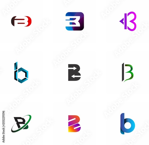 B letter logo design for company, technology and branding