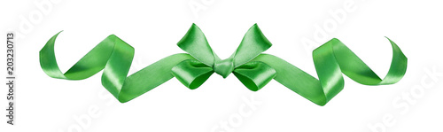 Green silk ribbon decorativ...