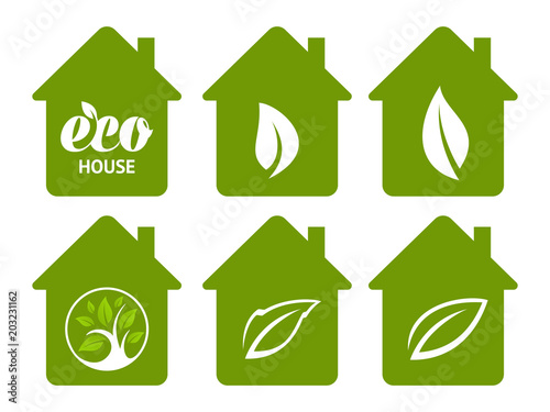 Icon set. Eco house