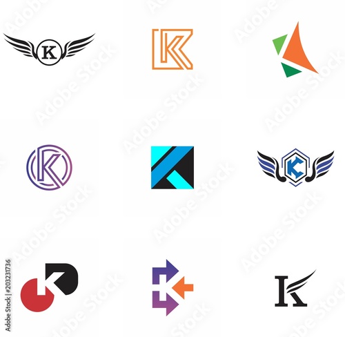 k letter logo design for icon, web, technology, and corporate 