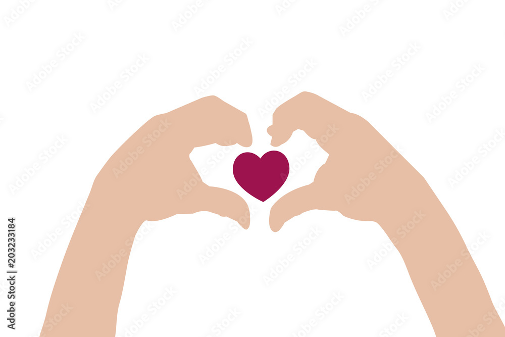 Fototapeta premium Herzgeste mit Herz Symbol