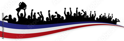 Fans hinter Flagge - Panorama - Frankreich