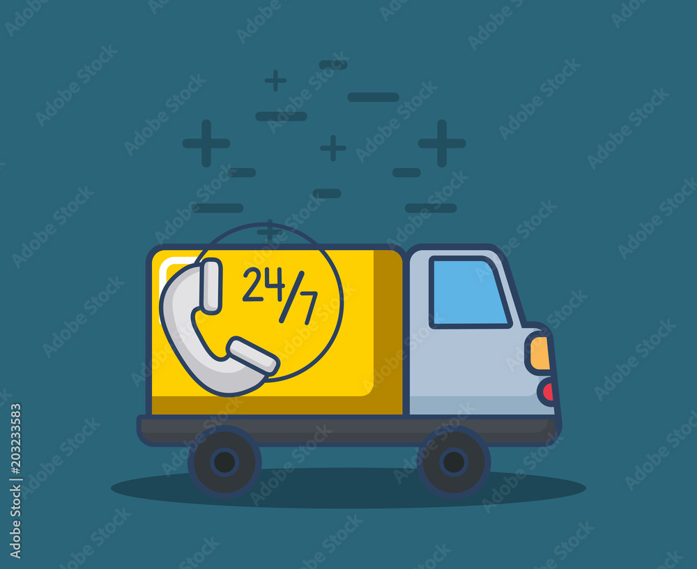 cargo truck with symbol over blue background, colorful design. vector illustration cargo truck with symbol over blue background, colorful design. vector illustration
