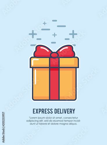 express delivrey design with gift box icon over blue background, colorful design. vector illustration photo