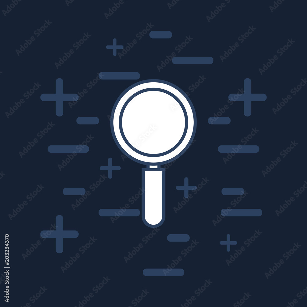 Fototapeta premium magnifying glass icon over blue background, colorful design. vector illustration